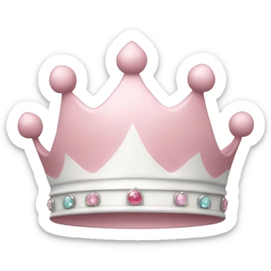 White and pastel pink crown sticker