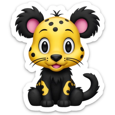 marsupilami noir avec écrit en dessous Spunky sticker