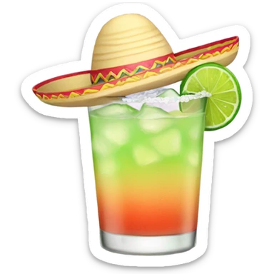 Margarita with sombrero  sticker