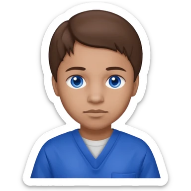 Dre from Lockdown with light skin, blue eyes, brown hair, cobalt blue inmate outfit  sticker