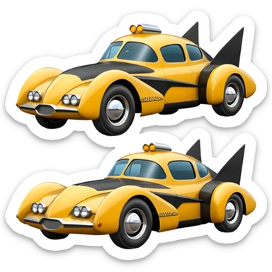  the animated series aerodynamic futuristic Batmobile loosely based on 1956 freightliner school bus (flat long straight organically-shaped mechanical roomy interior body) stealthy town hot rod desert dirt racing rwd buggy  sticker