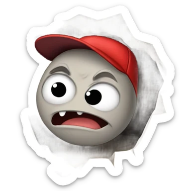 a crying bat in a cave wearing a red cap sticker