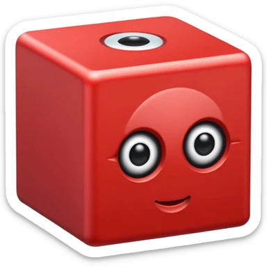red Cube had 1 circle eye sticker
