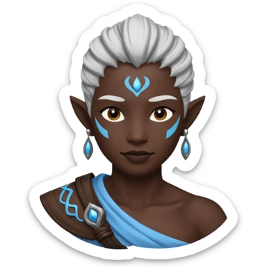 Genasi dnd estilo blanco y negro dibujo sticker