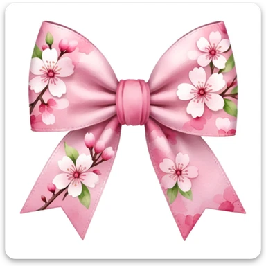 sakura bow with watercolor effect sticker