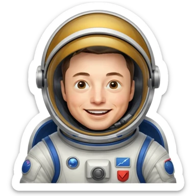 Elon Musk in the space Laughing sticker