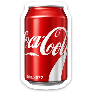 Draw a classic Coaa-Cola can with red label & white script logo. sticker