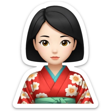 japaneses old culture woman sticker