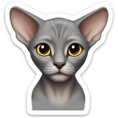 Grey Sphinx cat boy sticker