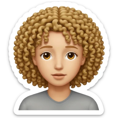 give it curly hair that covers the the forehead sticker