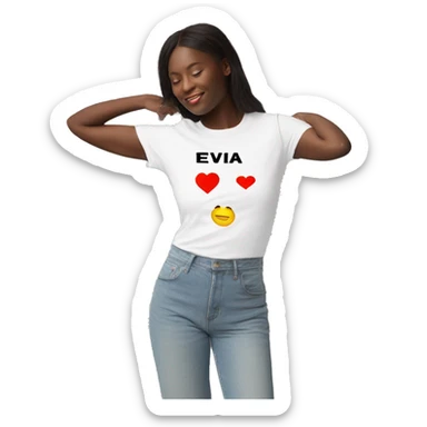 T-shirt with the inscription “I ❤️ eva” sticker