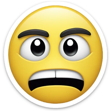 a close up of a yellow smiley face with a black hair, style of emoji, fear emoji, new emoji of biting your lip, emoji, frowning expression, sad emoji, confused facial expression, he looks like a human minion, frown, cynical face, confused expression, frowning, frown!, bored expression, discord emoji, funny emoji sticker