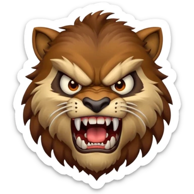 The Beast from Beauty and the Beast, roaring expression emoji sticker