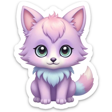 Kawaii bright fantasy ethereal anthro fursona animal sticker