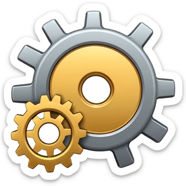 settings gear icon for site navigation. sticker