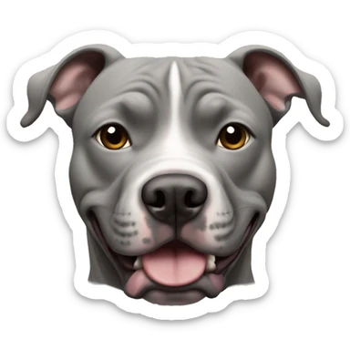 Grey Pitt bull sticker