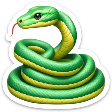 A cute pastel green snake sticker