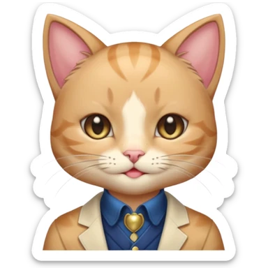 Shiny Blushing Cute Kawaii Handsome Shoujo Anime Cat-man Trending Style Cottagecore  sticker