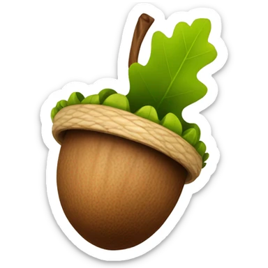 natural acorn sticker