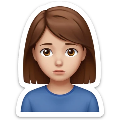 Sad girl far away from her friends  sticker
