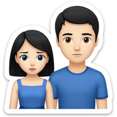 black hair girls ignore boy with blond hair sticker