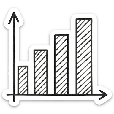 hand-drawn graph icon with sketchy lines sticker