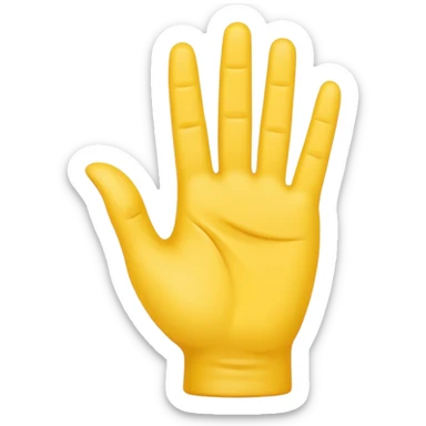 american sign language alphabet A yellow hand sticker