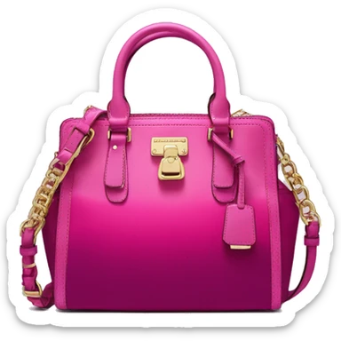 Realistic isolated magenta ombre Michael kors satchel purse.  sticker
