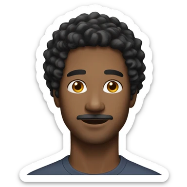 man-black-curly-hair-middle-parting sticker