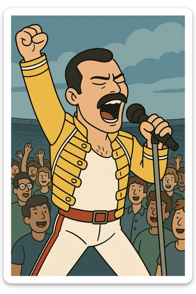  queen live at wembley the people  Freddie Mercury sticker
