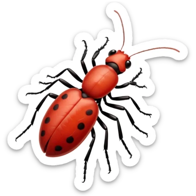 emoji of a small patch of skin (like on the neck or scalp) with a tiny red itchy bump and a small cartoon louse (bit) nearby, expressing mild irritation — clean, , no gore, just symbolic redness and the insect clearly visible sticker