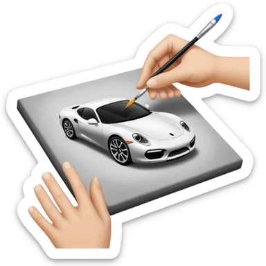 Visualize on-brand content — instantly. black white pallete preferred. hand painting on a canvas sticker