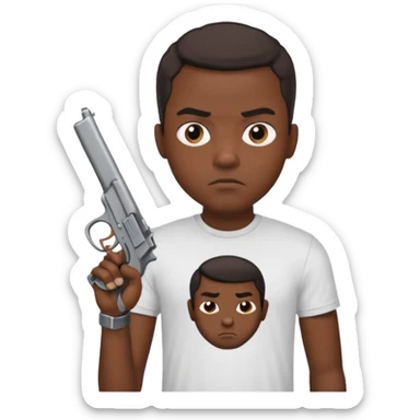 Black guy shooting himself sticker