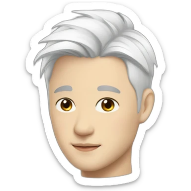 Short hair - white hair - Chinese - handsome - Stud ears sticker