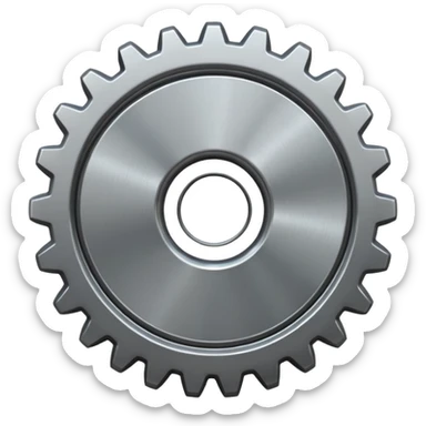 generate a very realistic steel gear sticker