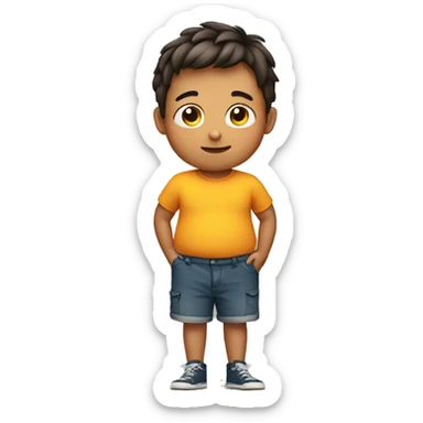 Young Boy with a big inflated belly sticker