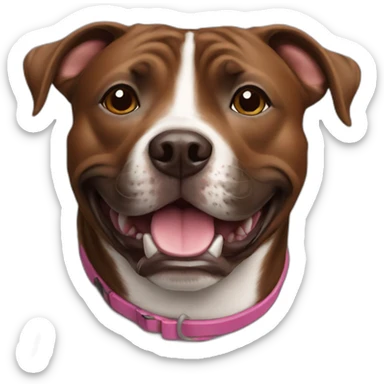 happy brown staffie sticker
