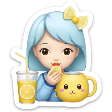 Sanrio with lemon tea sticker