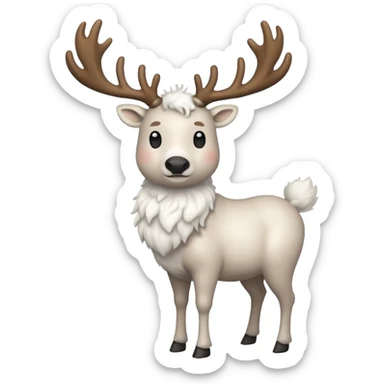 white reindeer sticker
