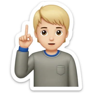 A boy showing the middle finger
 sticker