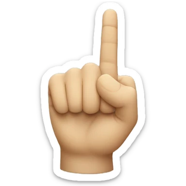 back of the hand that has one finger - the index finger, folded inside. looks like a symbol  sticker