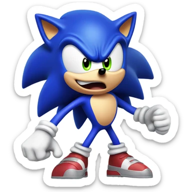 Sonic getting punched in the face  sticker