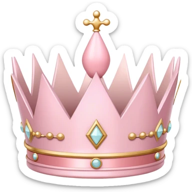 White and pastel pink crown sticker
