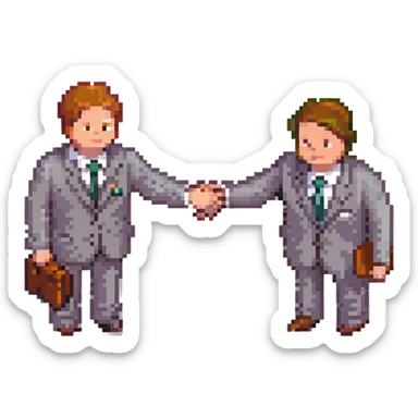 life insurance agent shaking hands with a client sticker
