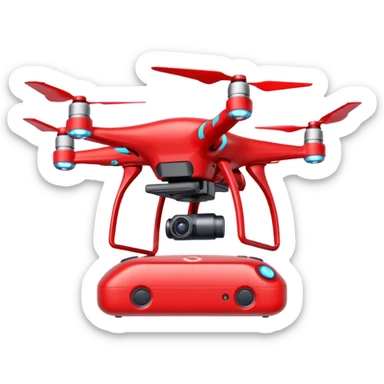 Red Drone – parcel grip + LED light, Courier Drones. sticker