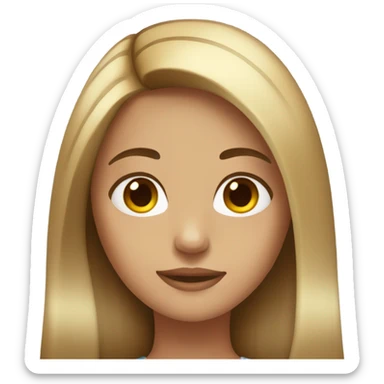 girl with long brown hair and blonde highlights  sticker