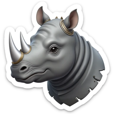 cinematic-noble-rhinoceros-portrait-emoji,-poised,-with-a-massive,-powerful-build-and-a-thick,-armored-hide-of-slate-gray,-deep-set-soulful-piercing-eyes,-simplified-yet-sharp-and-sophisticated-features,-highly-detailed, with large black eyes sticker