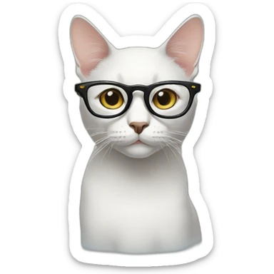 Cat in fashion glasses sticker
