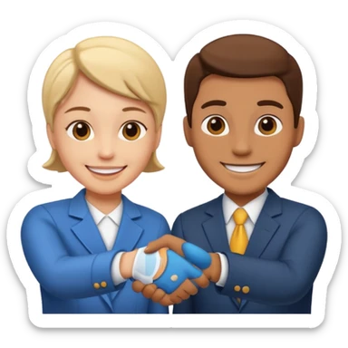 Dos personas dandose la mano  sticker