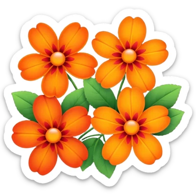 Flowers Orange and red sticker